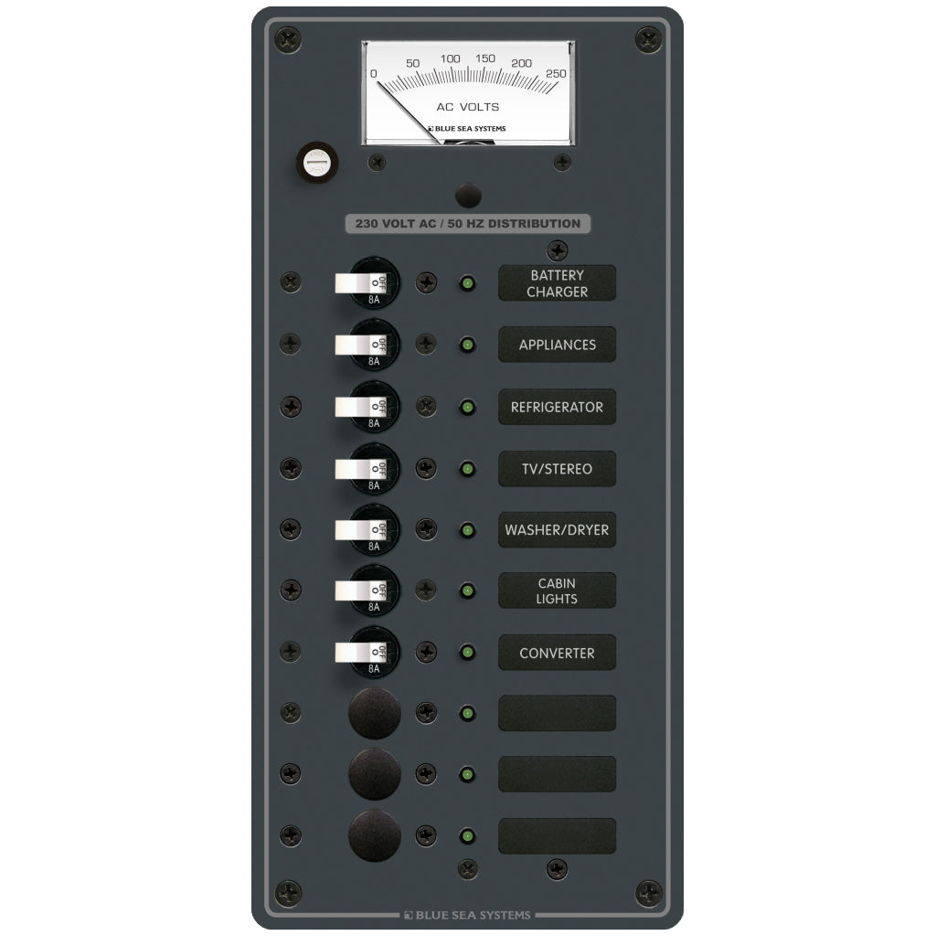 Blue Sea European AC 10 Pos. Panel 