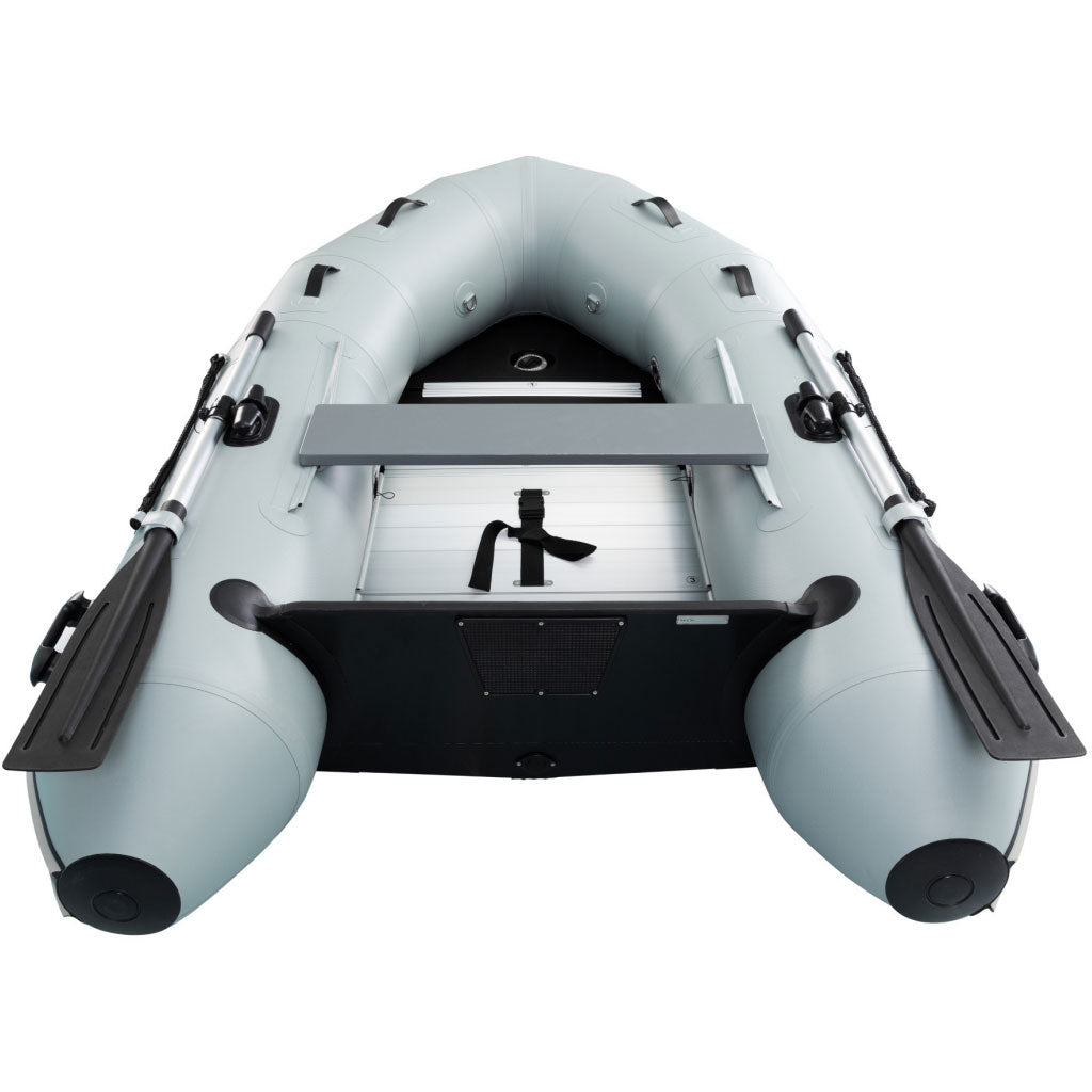 Back Of Quicksilver Sport Inflatable-250 Aluminum Floor.