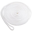 Braided Nylon Dock Line with eye-1/2" x 15' White