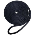Braided Nylon Dock Line with eye-1/2" x 20' Black