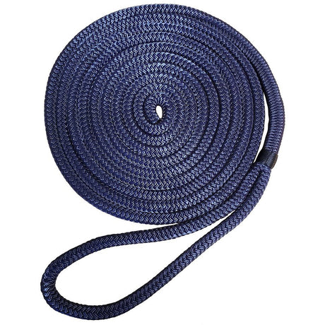 Braided Nylon Dock Line with eye-1/2" x 25' Navy