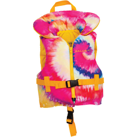 Pinkyellow Tie Die Of Salus Sublimated Nimbus Children's Life Jacket.