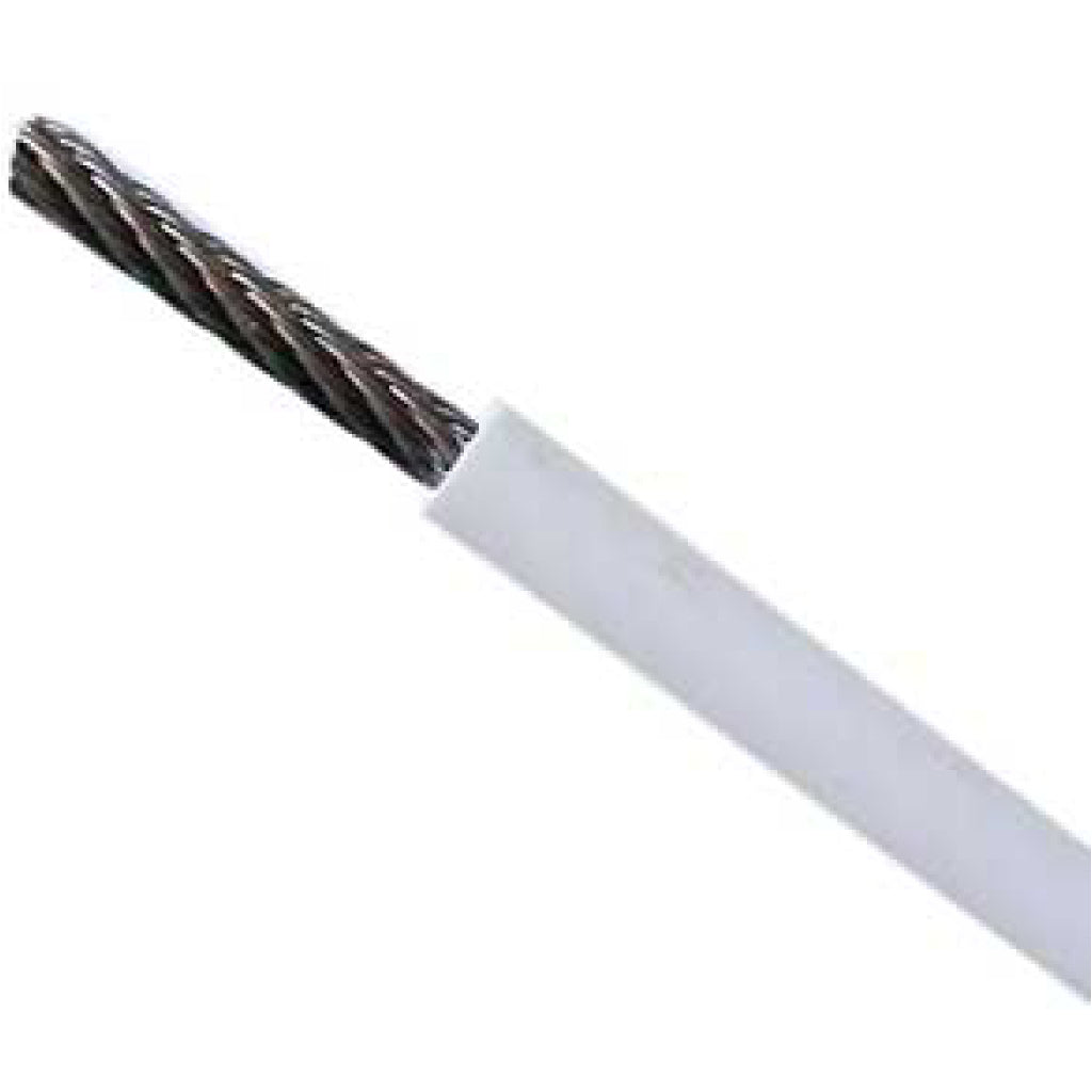 White PVC 316S.S. Lifeline Wire 1/8" - 1/4"