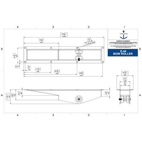 Blueprint Of Kingston 43-1/8"X8-5/16 Through Bow Roller.