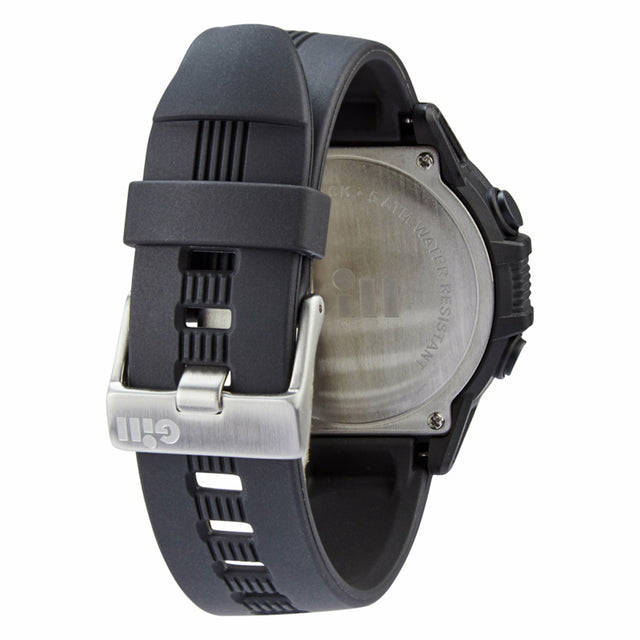Back of Black Gill W017 Stealth Racer Watch