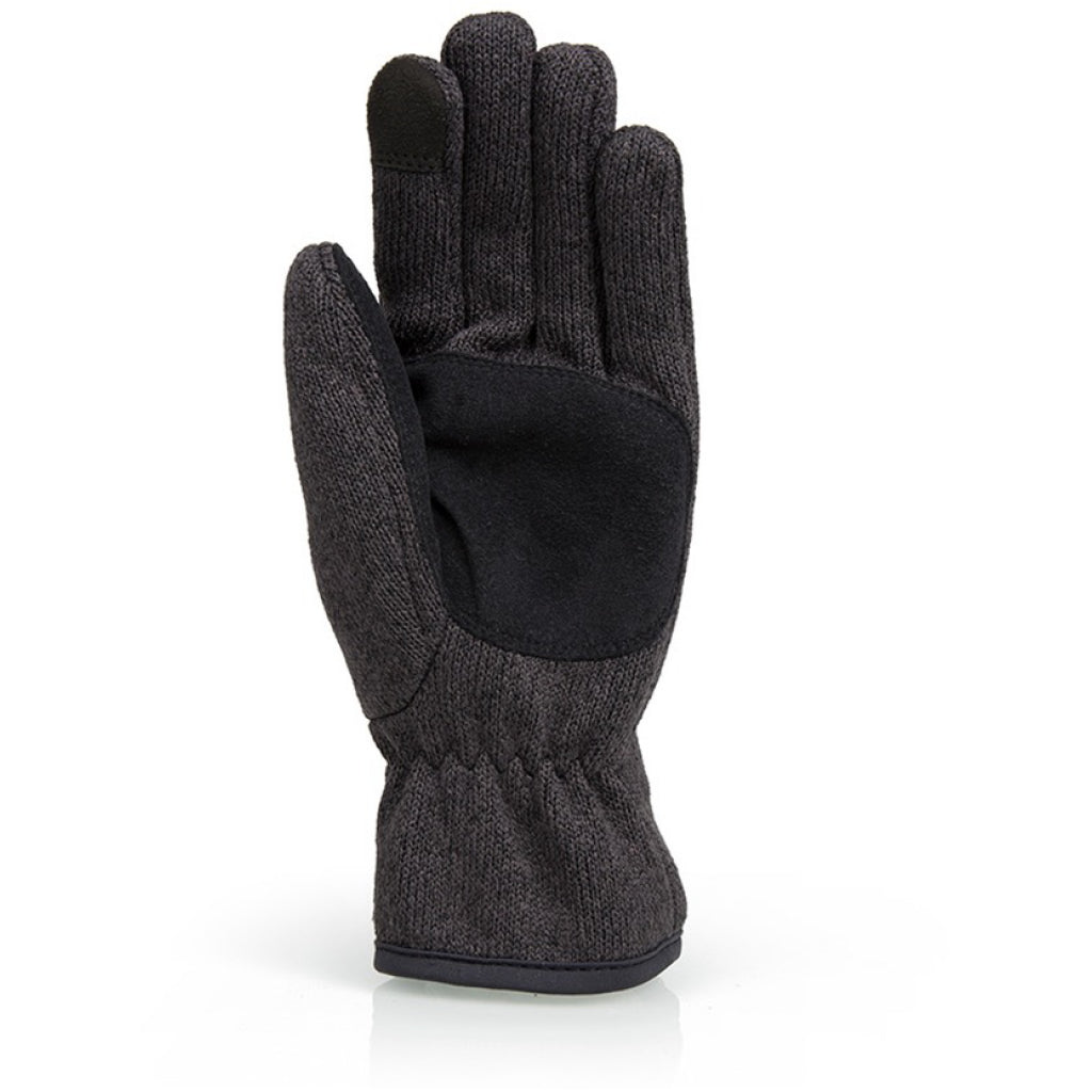 Front of Gill Graphite Knit Fleece Gloves.
