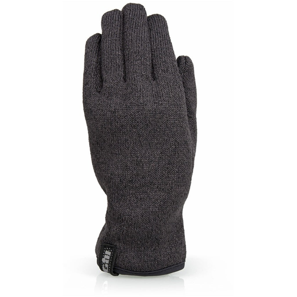 Back of Gill Graphite Knit Fleece Gloves.