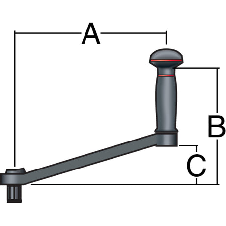 Diagram of Aluminum Winch Handle