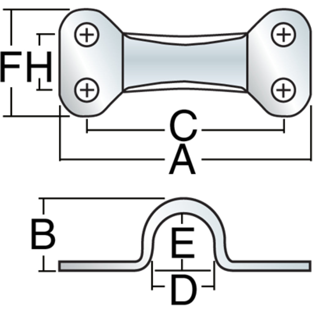 Diagram of Double Fastener Eyestrap