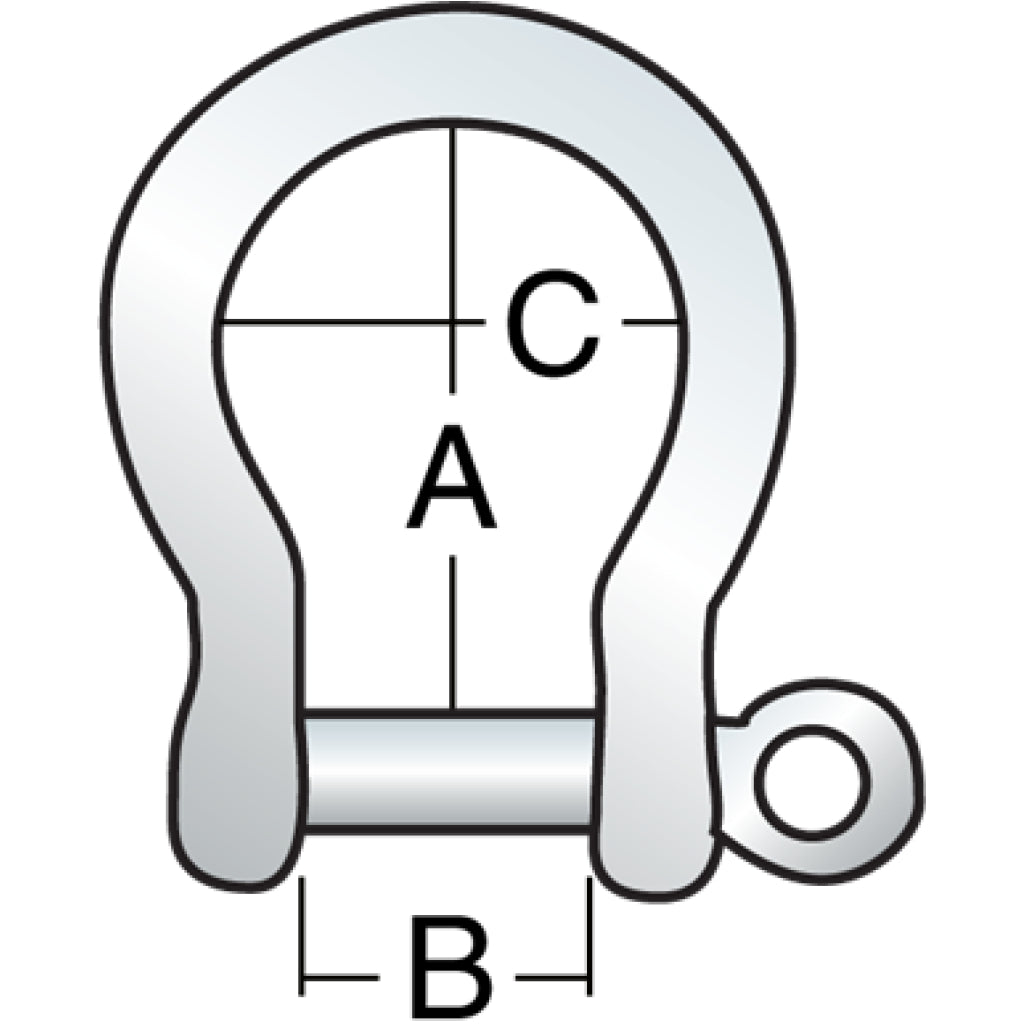 Diagram of 5 mm Shallow Bow Shackle