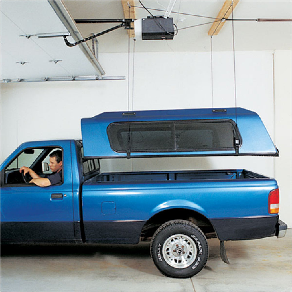 Hoister Storage Systems lifting pickup cab