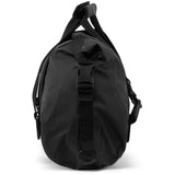 End view of black Gill Voyager Duffel Bag 10L.