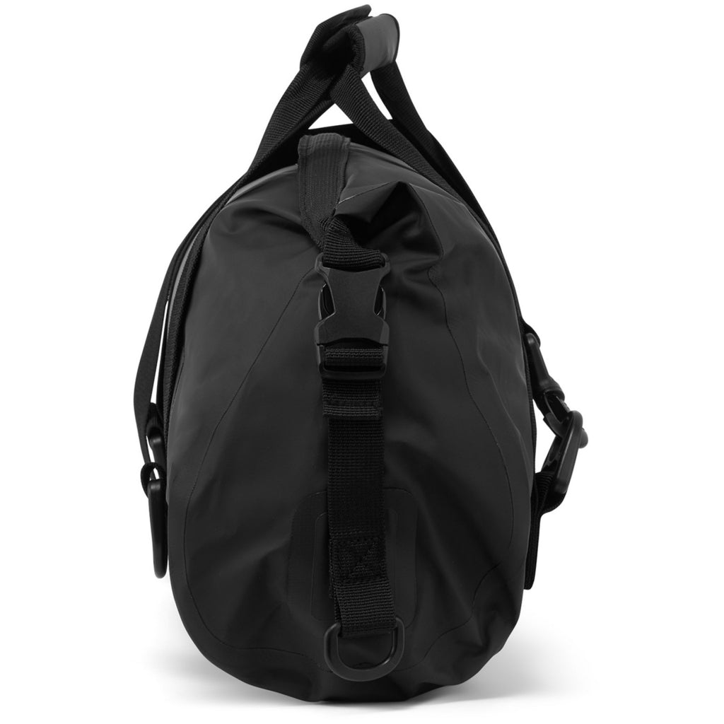 End view of black Gill Voyager Duffel Bag 10L.