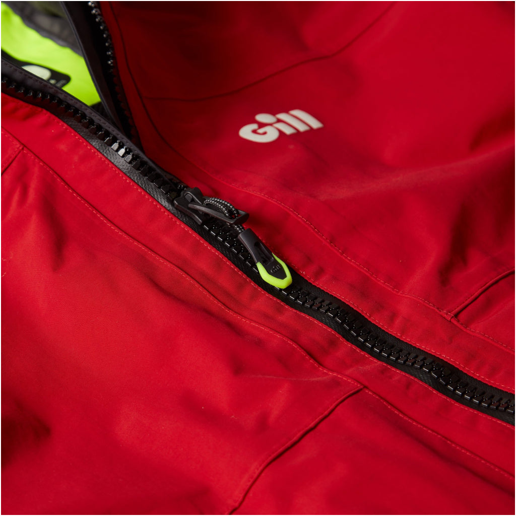 Gill OS32 Coastal Jacket - Women’s Red closeup zipper.