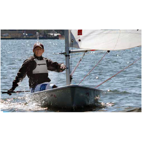 Person wearing Salus Eclipse Competitive Sailing Vest.