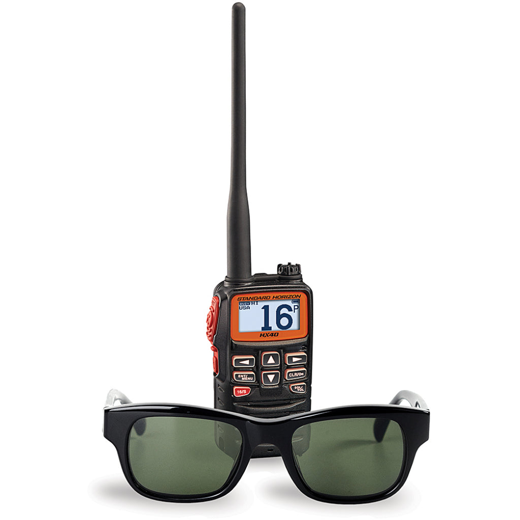 HX40 Radio with sunglasses.
