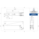 Tech Drawing Of Kingston 18-1/2"Lx2-7/8"W Mirror Delta Bow Roller.