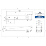 Tech Drawing Of Kingston 19-5/16"Lx3-7/8"W Cqr Polished Bow Roller.