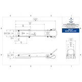 Tech Drawing Of Kingston Br-21 Polish Finish Pivot Bow Roller.