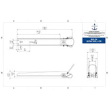 Tech Drawing Of Kingston Br-26 Polish Finish Bow Roller.