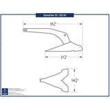 Tech Drawing Of Kingston Quickset 35lb Comm. Finish Plow Anchor.