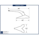 Tech Drawing Of Kingston Quickset 50lb Mirror Finish Plow Anchor.