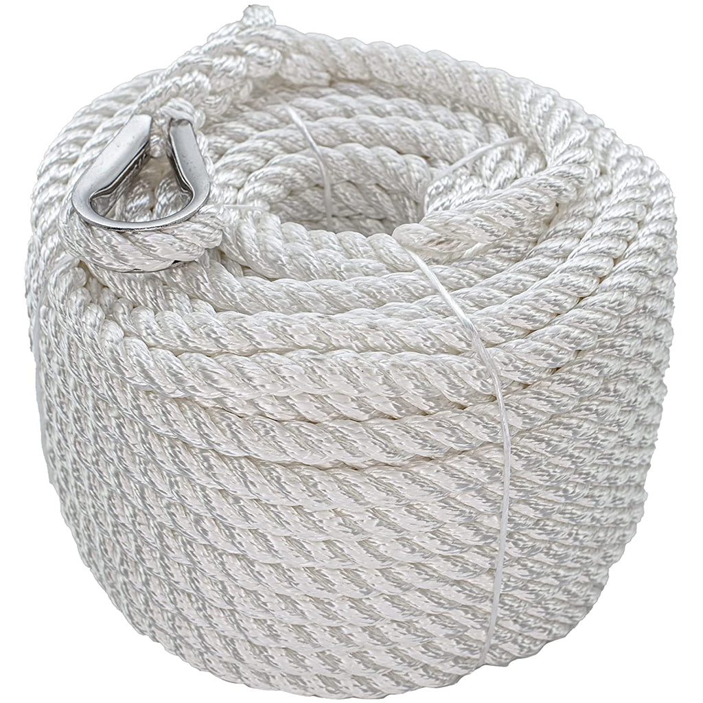 Twisted Anchor Line- 1/2" x 100' White