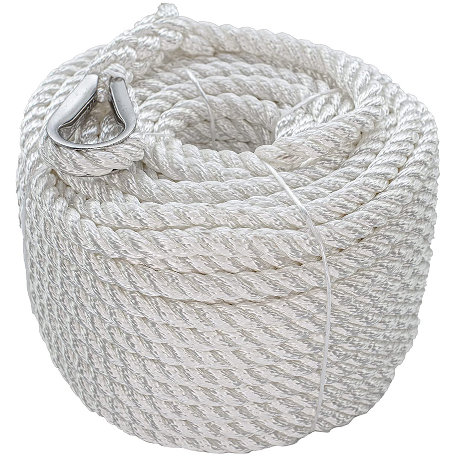 Twisted Anchor Line- 1/2 x 100' White – Rigging Shoppe