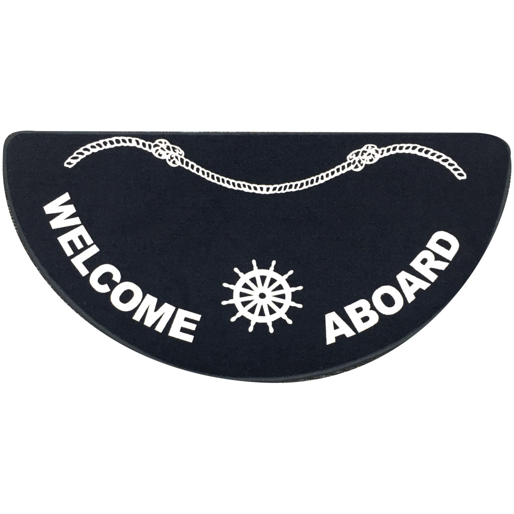 Matworks Navy Half Moon Welcome Aboard Mat