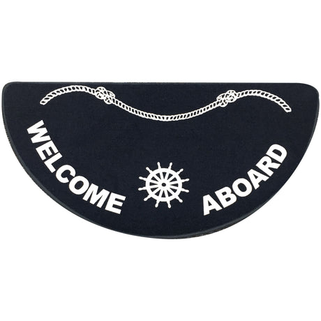 Matworks Navy Half Moon Welcome Aboard Mat