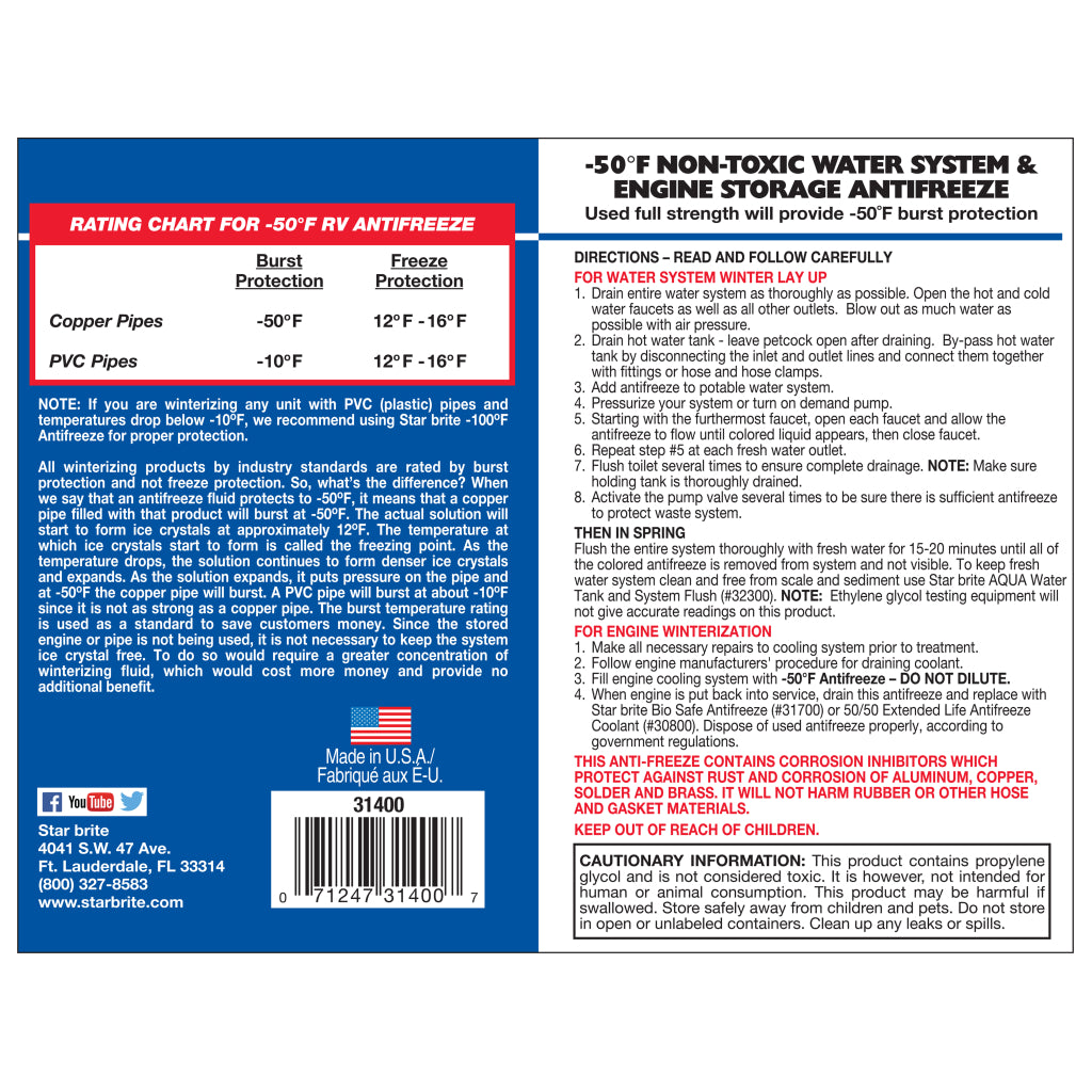 Pink Non-Toxic Antifreeze back label