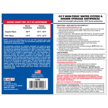 Pink Non-Toxic Antifreeze back label