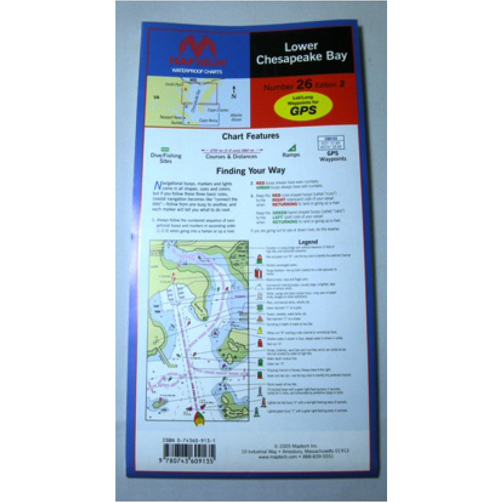 Maptech Lower Chesapeake Waterproof Chart