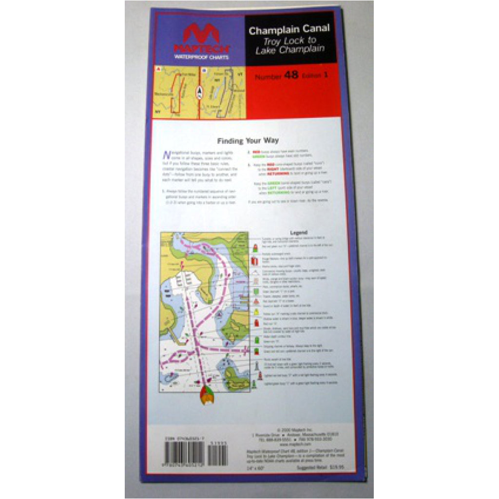 Maptech Champlain Canal Waterproof Chart