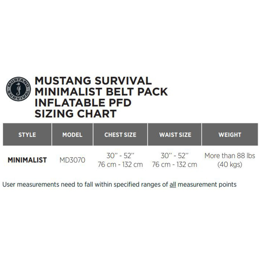 Mustang Survival MD3070 ミニマルベルトパック Mustang Survival MD3070ミニマルベルトパック ブルー Minimalist Belt